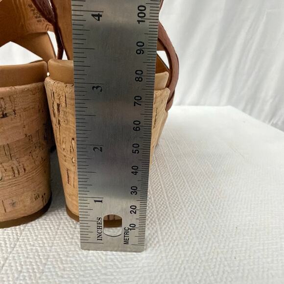 Kork Ease Sandals Womens Size 9 M Ashcroft Leather Wedge Brown Slingback - Picture 5 of 10